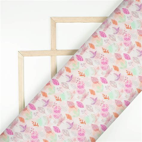 Fuchsia Pink And Purple Floral Pattern Digital Print Viscose Gaji Silk ...