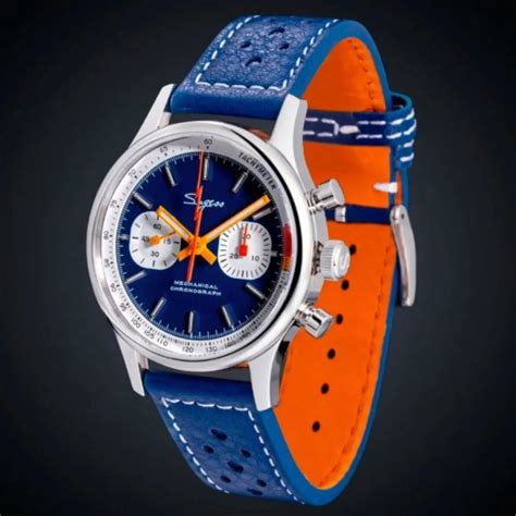 S387F Dark Blue Mechanical Chronograph 40 mm V2 – DREAM WATCHES