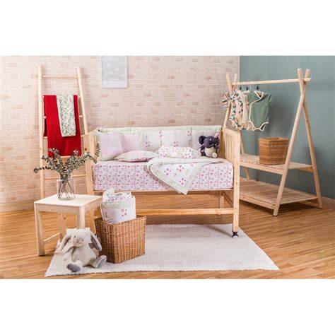Green Flower Hand Block Printed Cot Bedding Set – Greenbell
