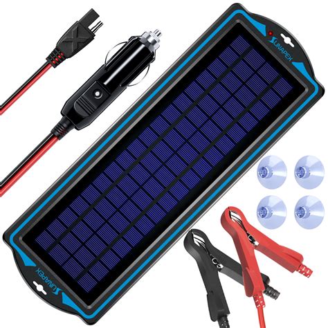 SUNAPEX 12V Solar Trickle Charger for Car Battery Solar Battery Charger ...