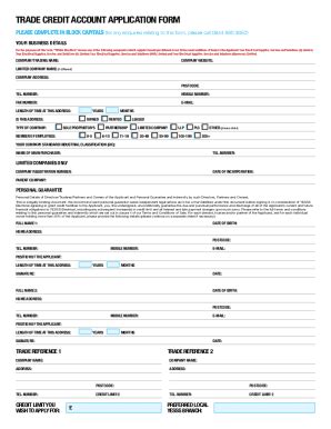 UK Yesss Electrical Trade Credit Application Form - Blank Fillable ...