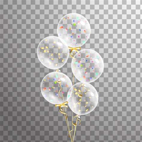 Bündel transparenter Luftballons. Luftballons isoliert in der Luft ...