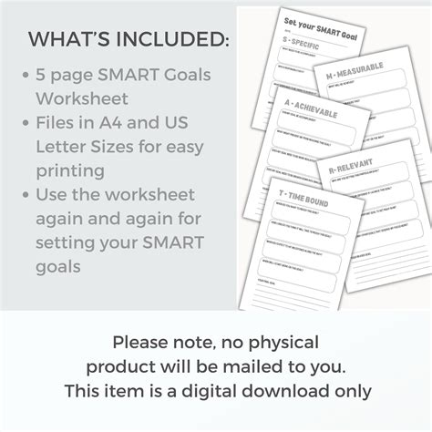 SMART Goals Worksheet PDF - SMART Goals Template - Smart Goal Setting ...