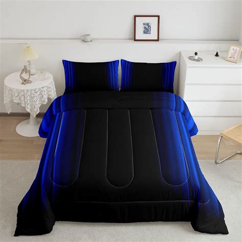 Amazon.com: Geometric Abstract Ombre Comforter Set Kids Teens Dark Blue ...