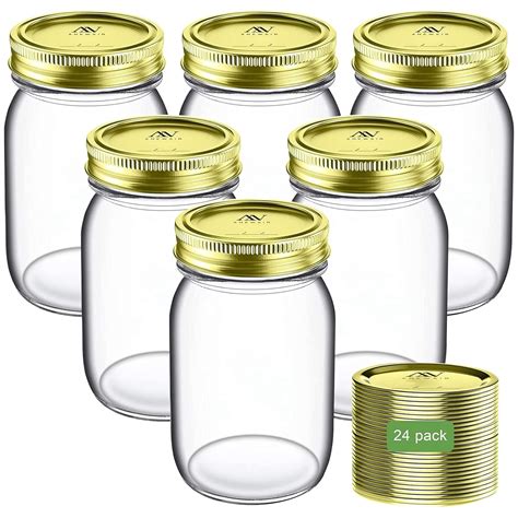 Buy Regular Mason Jars 16 OZ (6 Pack), Canning Jars with Lids and Bands ...