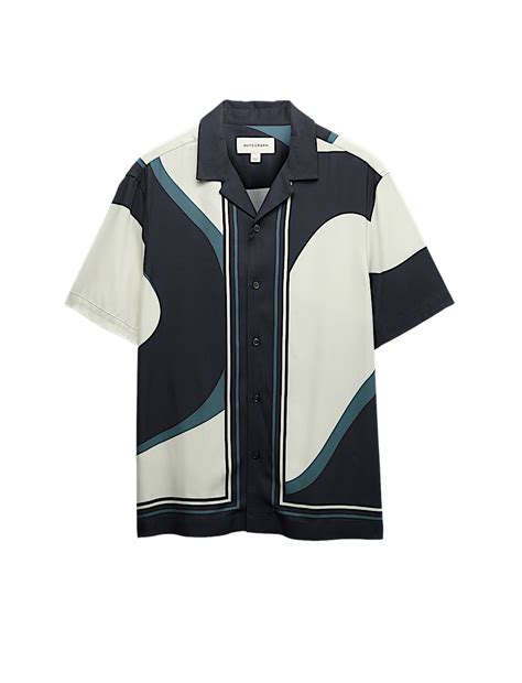 Buy Abstract Border Print Short Sleeve Shirt at Marks & Spencer