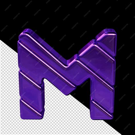 Premium PSD | Symbol made of diagonal purple 3d blocks letter m