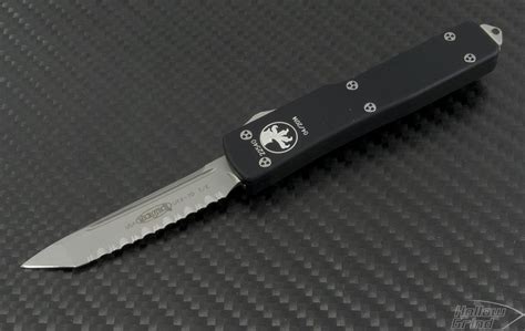 Microtech Knives UTX-70 T/E Automatic OTF D/A Knife (2.41in Bead Blasted Serr ELMAX) 149-9 ...