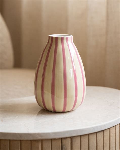 Vase Stripe Beige/Pink - Things I Like Things I Love