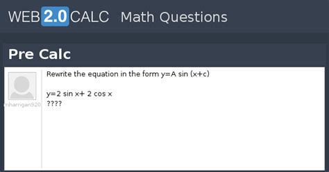 View question - Pre Calc