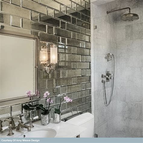 Paris Gray Beveled 4x12 Antique Mirror Subway Wall Tile | Tile accent ...