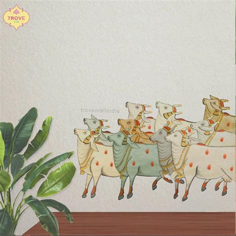Self Adhesive Decals / Stickers - Pichwai Cows Herd – Trove Craft India