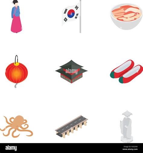 South Korea cultural elements icons set Stock Vector Image & Art - Alamy