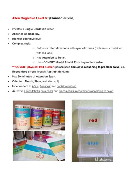 Allen cognitive levels – Artofit