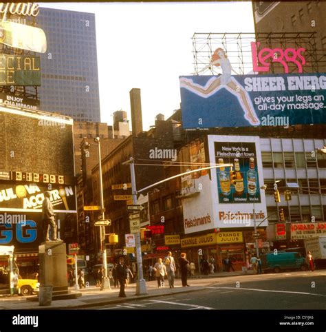 New York City Times Square street scene 1975 Duffy Broadway 46th Street ...