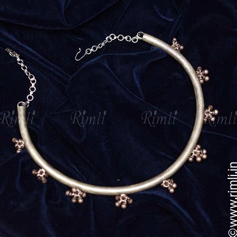 Oxidised Silver Hasli Necklace