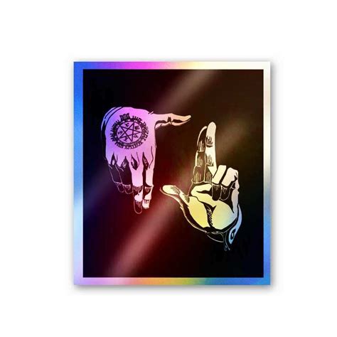 Hand Sign Full metal Holographic Stickers – STICK IT UP