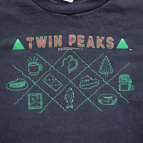 Vintage Twin Peaks Grid T-shirt | Black Shirts World