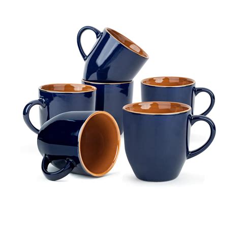 Shay Ceramic Coffee Mug Set, Set of 6, 300ml, Midnight Blue | Medium ...