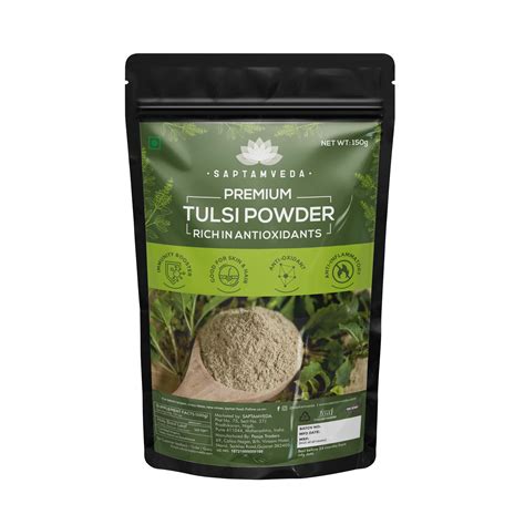 Buy SAPTAMVEDA Premium Tulsi Leaf Powder (150 Gm) - Organic Holy Basil ...