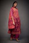 Buy Purple Embroidered Kashida Round Floral Kurta Palazzo Set For Women ...