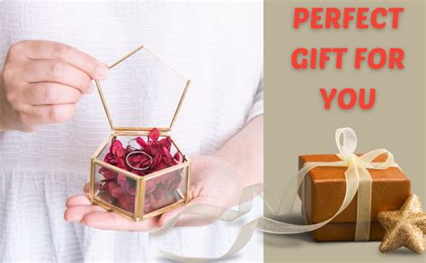 ARTINCO Art India Collections Small Glass Jewelry Box, Pentagon Ring ...