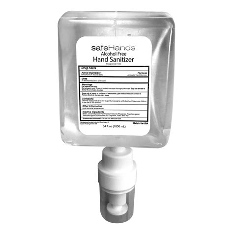 safeHands BZK (Benzalkonium Chloride) Alcohol-Free Hand Sanitizer 1,000 ...