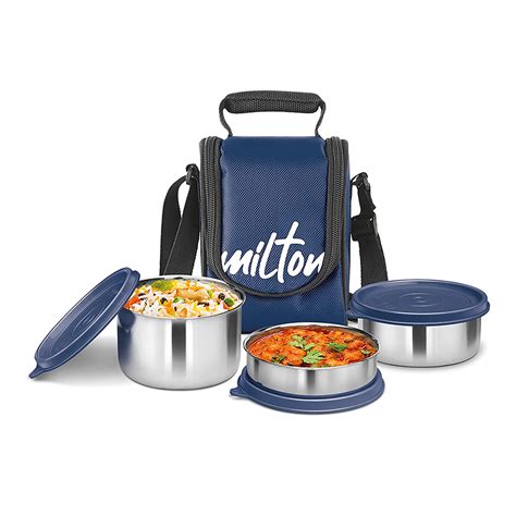 Milton Tasty 3 Stainless Steel Lunch Box - Blue – Online Shopping Site ...