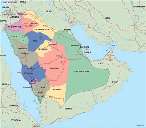 saudi arabia political map. Eps Illustrator Map | Vector World Maps