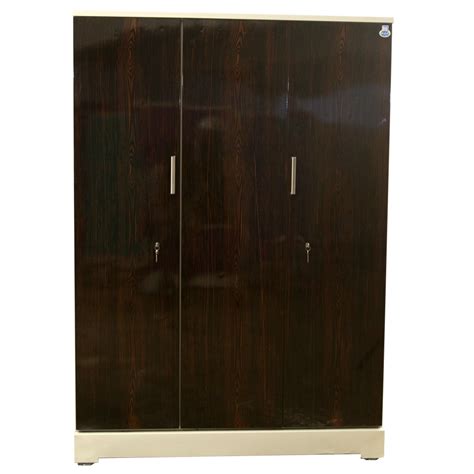 Pepper fry color Wardrobe - Vajra three Door Walnut Steel, sale online