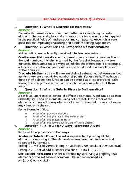Image result for Discrete Math Course Revision Questions