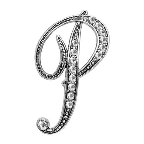 FURE P Initial (Antique Rhodium) Brooch