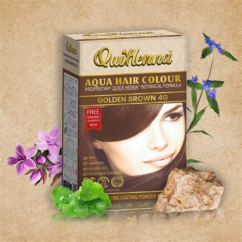 QuikHenna AQUA: Golden Brown Hair Color Without Harsh Chemicals – QUIKHENNA