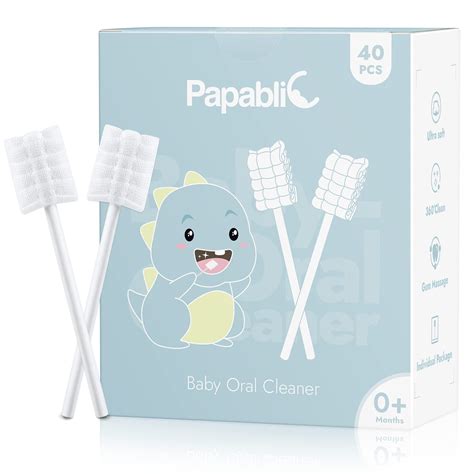Papablic 40-Pack Baby Tongue Cleaner, Baby Oral Cleaner, Disposable ...