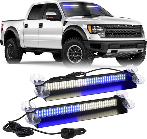 Buy Blue/White Emergency Strobe Dash Lights 144 LED Warning Hazard ...