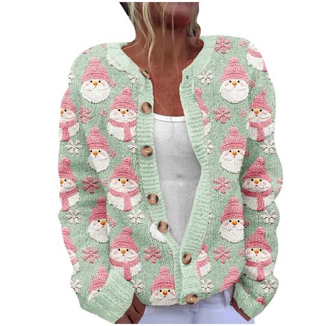 lcziwo Daily Deals Ugly Sweater Cardigan Christmas Women Xmas Cute ...