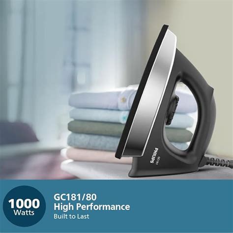 Philips Heavyweight Dry Iron GC181/8- – 1000 watts power, Black Non ...