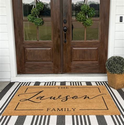 X-large Personalized Coir Doormat: Double Door Welcome Mat (36"x60") - Etsy