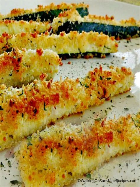 Parmesan Crusted Zucchini Sticks | Walking on Sunshine Recipes