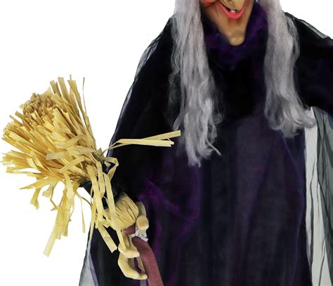 Buy Haunted Hill Farm HHWITCH-5FLSA Life-Size Animated Wicked Witch ...