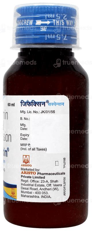 Gifaxin 100 Mg Suspension 60 Ml - Uses, Side Effects, Dosage, Price ...
