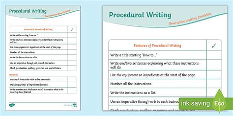 Image result for Procedure Writing Checklist