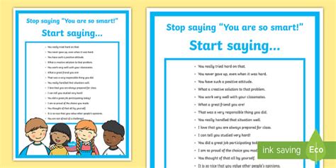 Growth Mindset: Stop Saying, Start Saying Poster