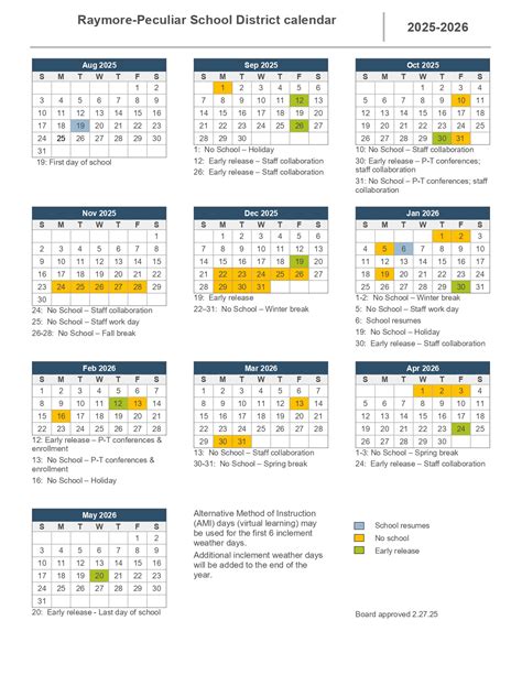 RAYMORE-PECULIAR SCHOOL DISTRICT Calendar 25-26 Revised [pdf] - EduCounty