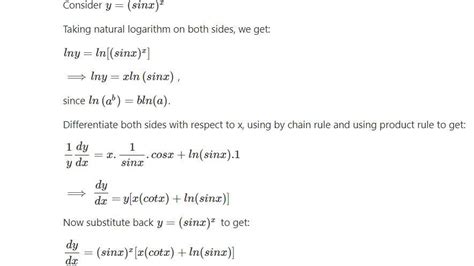 y = x to the power of sinx + (sinx) to the power of cosx Do this by ...