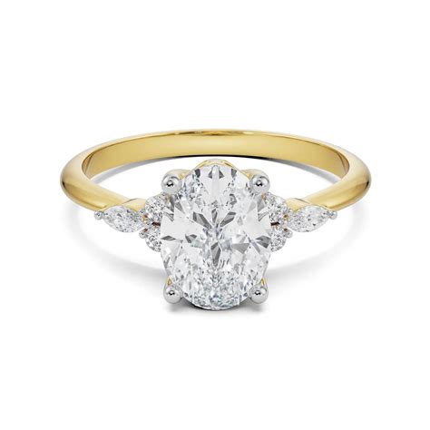 By Oval Cluster Lab Diamond Engagement Ring Online at Emori
