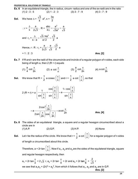 Properties and Solution of Triangle Notes for Class 12 & IIT JEE