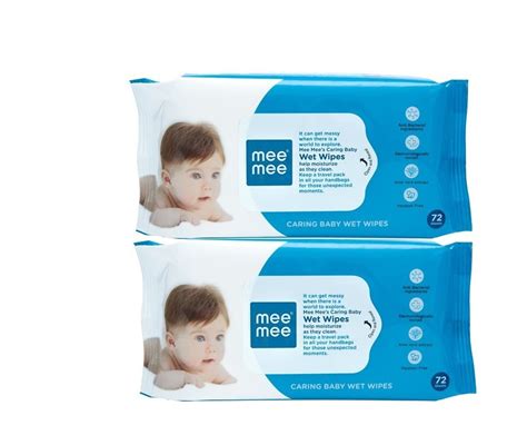 Buy Mee Mee Caring Baby Wet Wipes, Aloe Vera (72 Pieces) Pack Of 2 ...