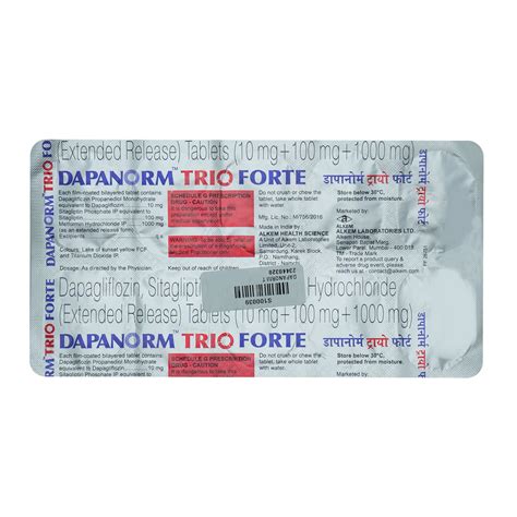 Dapanorm Trio Forte 10/100/1000 Tablet | Uses, Side Effects, Price ...