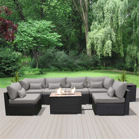 Sun peak Fire Table Set Sectional Outdoor Furniture Propane Firepit ...